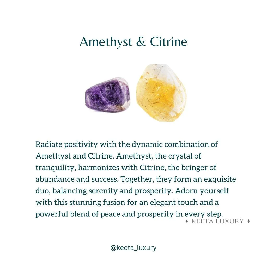 Hamsa Om- Citrine and Amethyst Bracelets