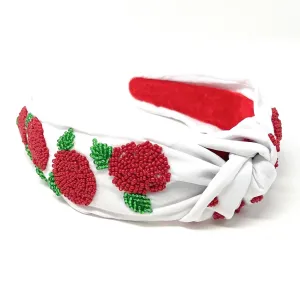 Hand Beaded Garland of Roses Knotted Headband