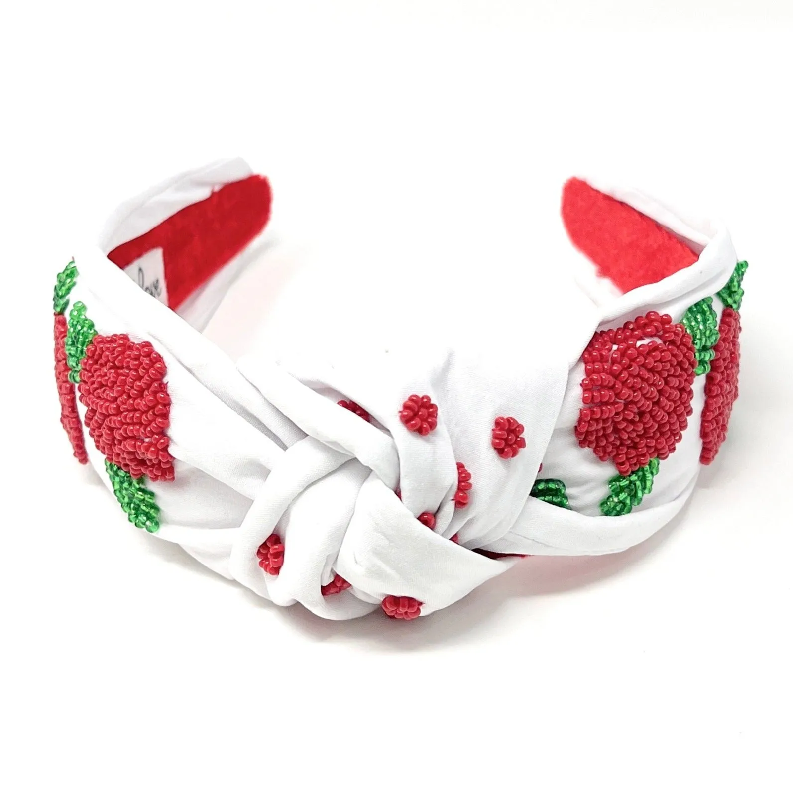 Hand Beaded Garland of Roses Knotted Headband