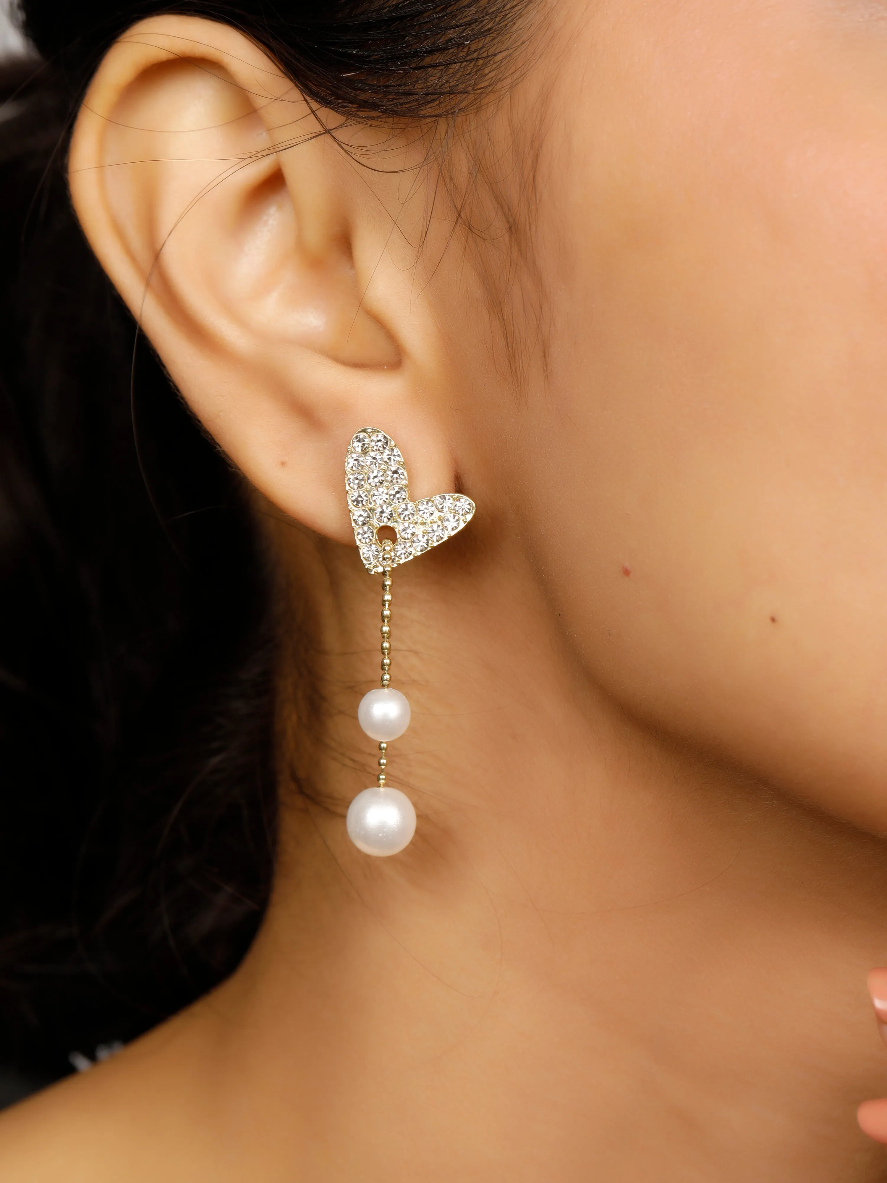 Heart shaped dangle earrings
