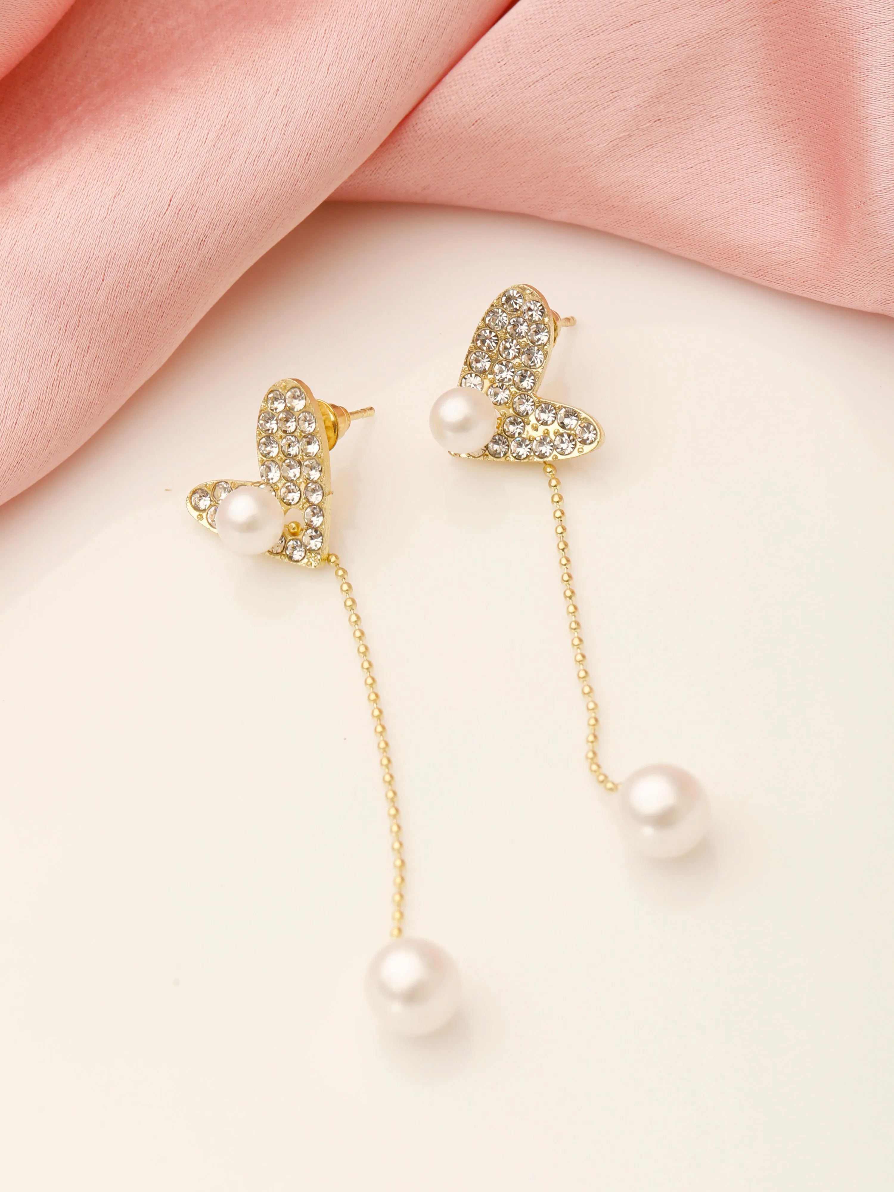 Heart shaped dangle earrings