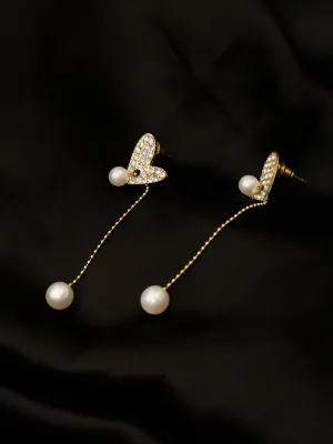 Heart shaped dangle earrings