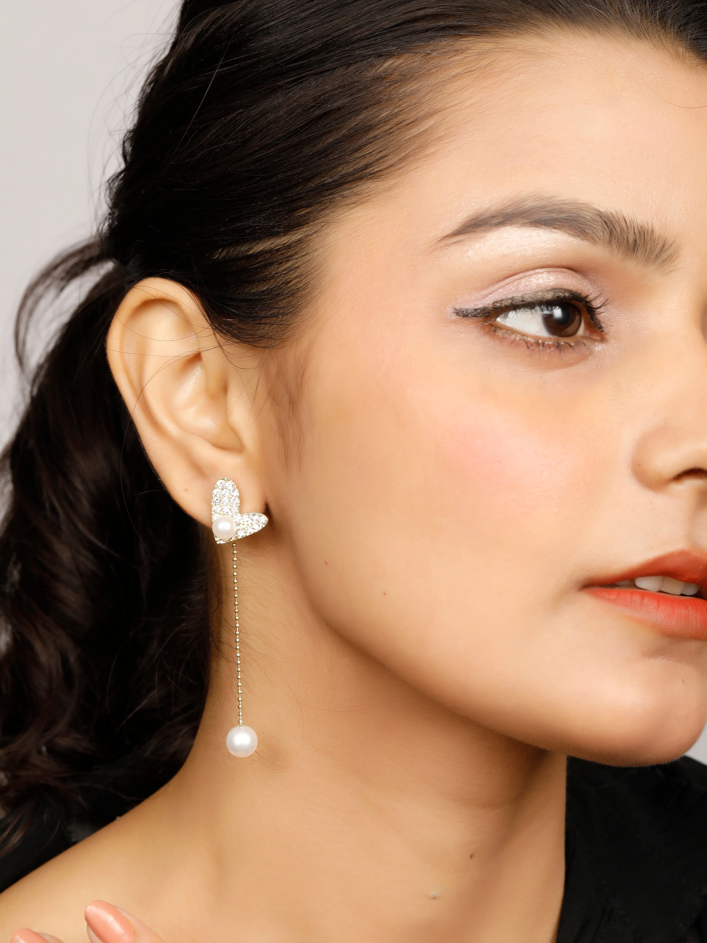 Heart shaped dangle earrings
