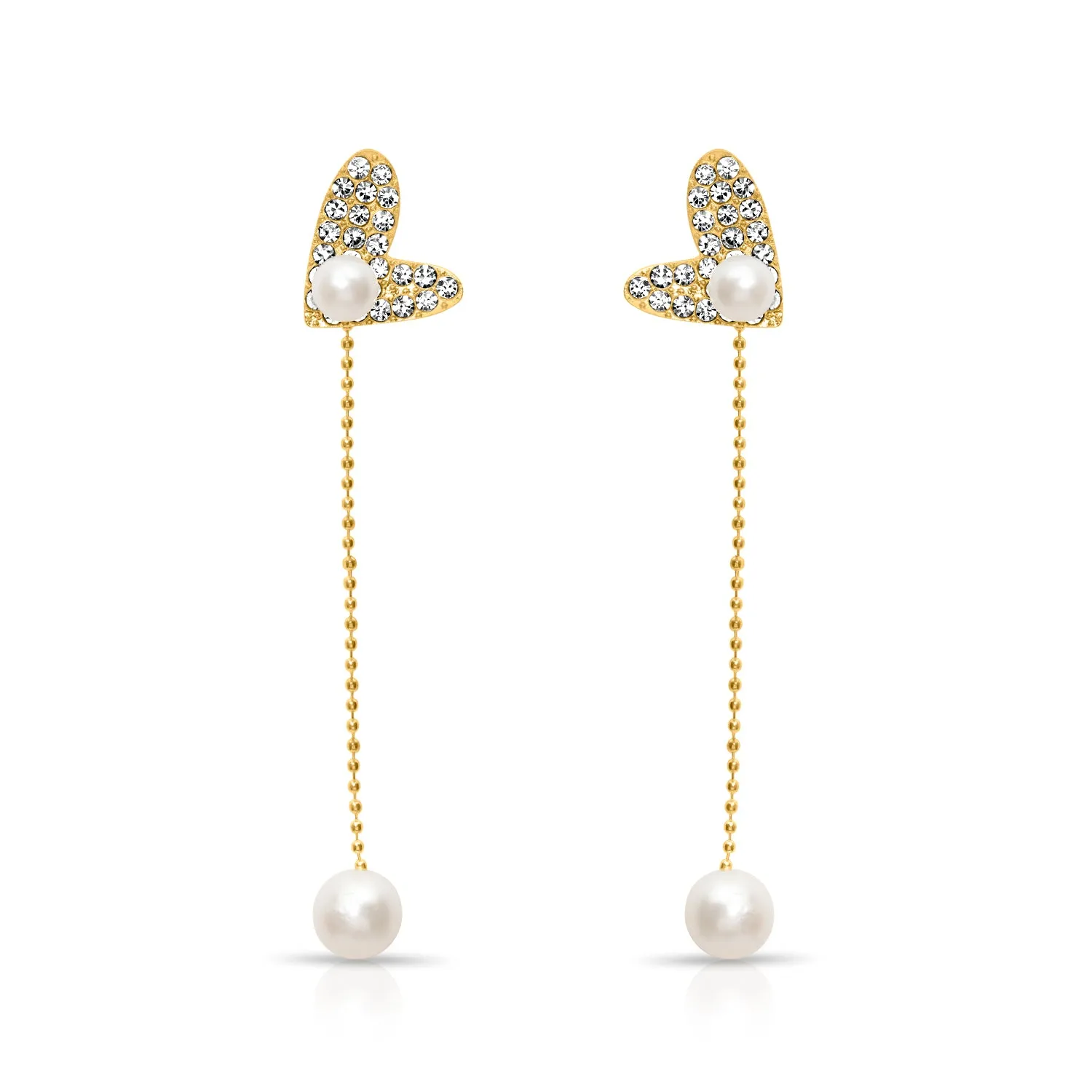 Heart shaped dangle earrings