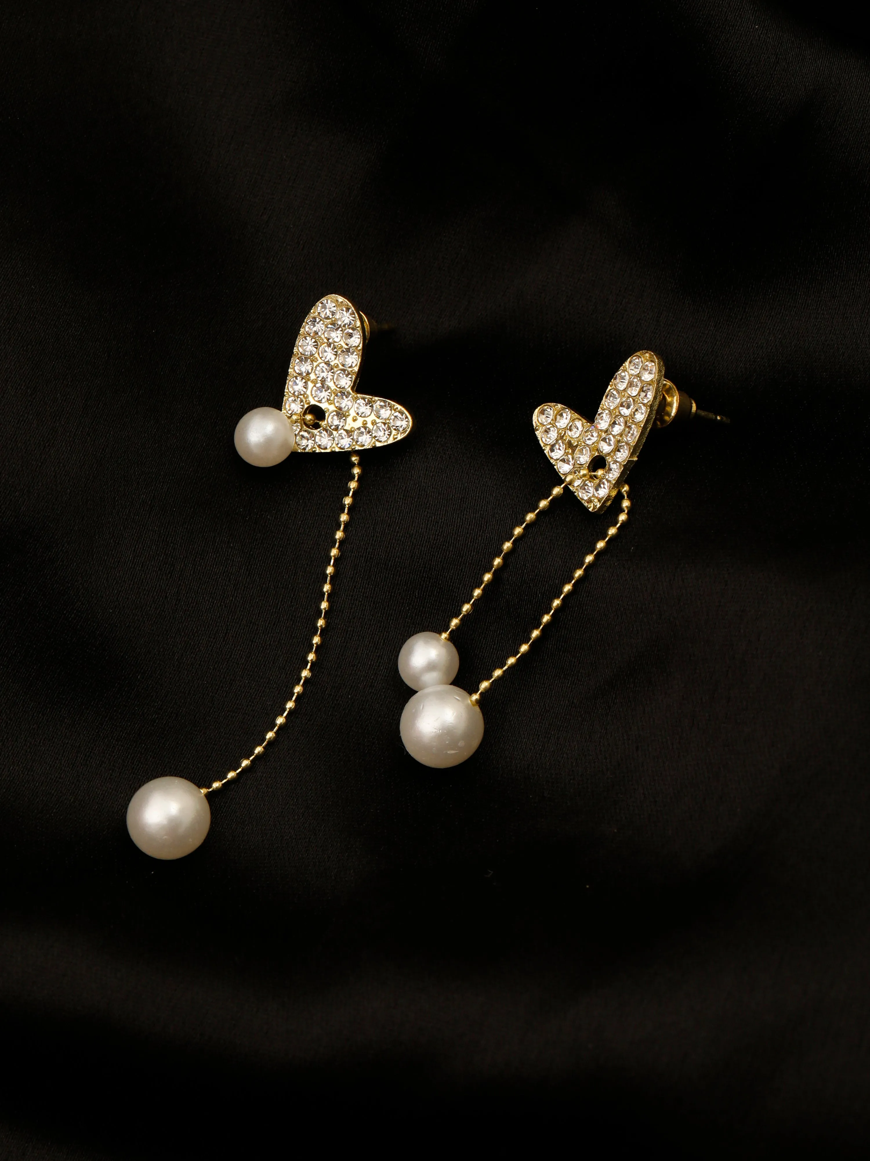 Heart shaped dangle earrings