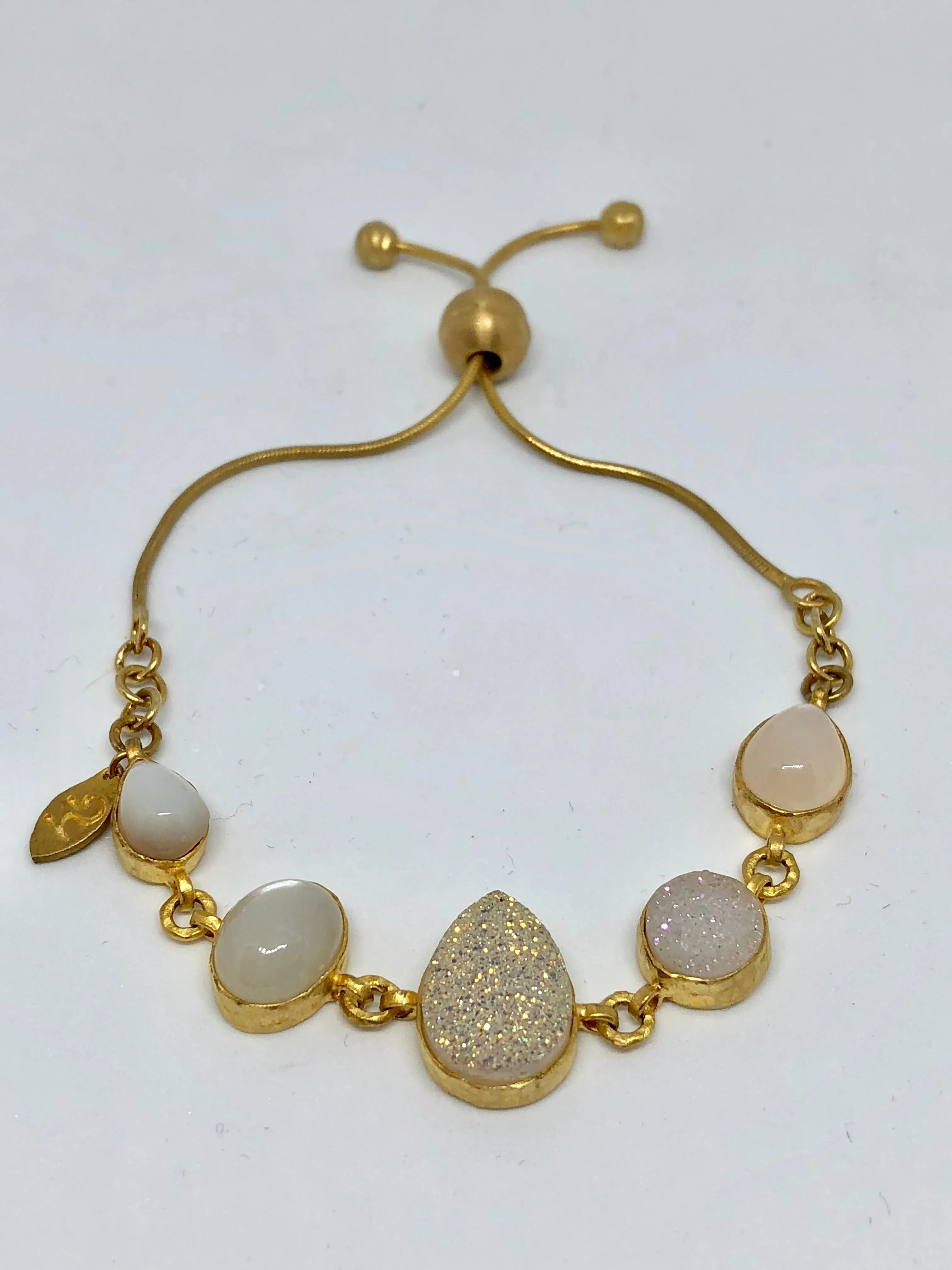 Heather Benjamin Moonstone and Drusy Bracelet