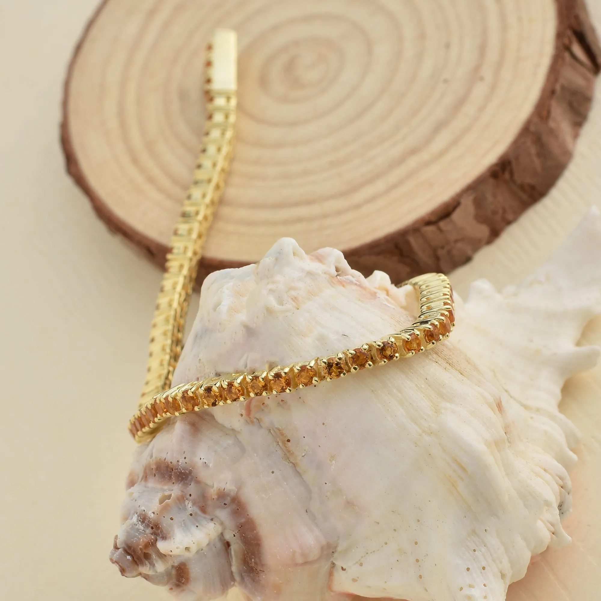 Heavenly Solitaire Citrine Tennis Bracelet