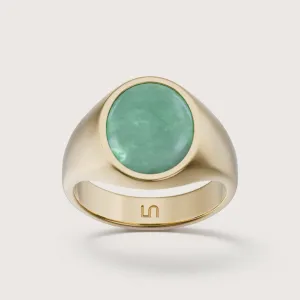 Heritage Amazonite Oval Signet Ring