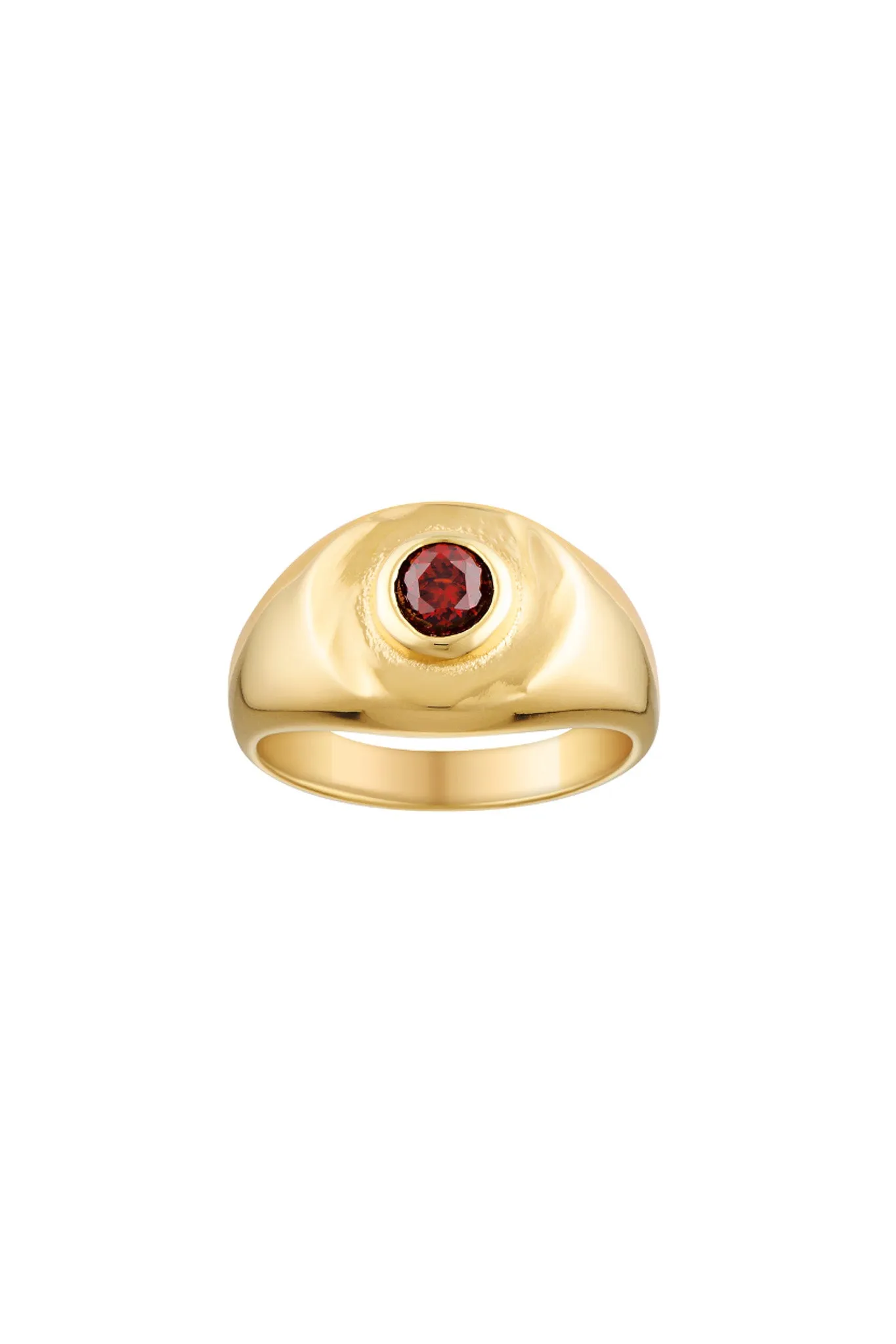 HERITAGE SIGNET PINKY RING - GARNET