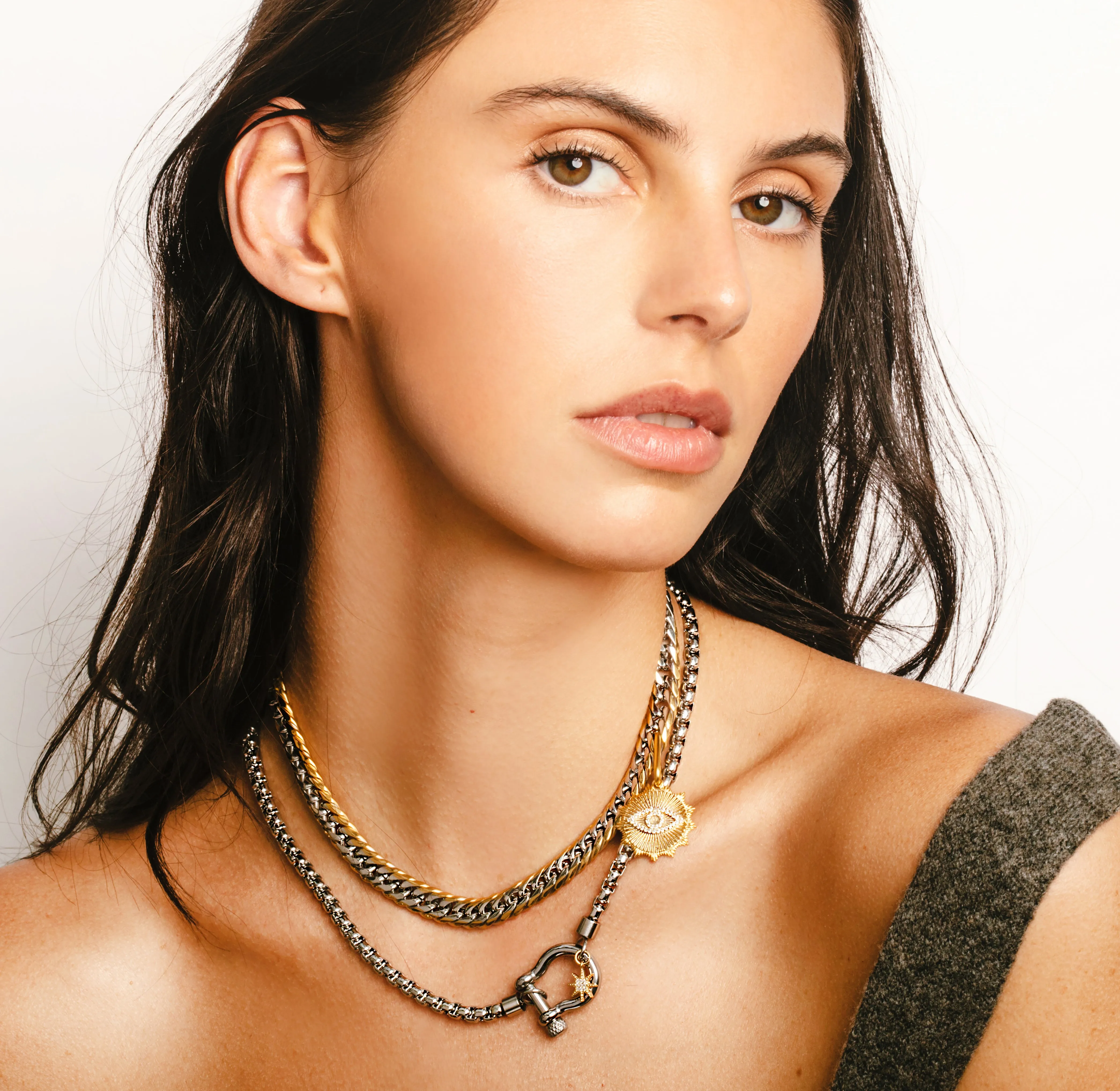HERRADURA EYE LAYERED NECKLACE