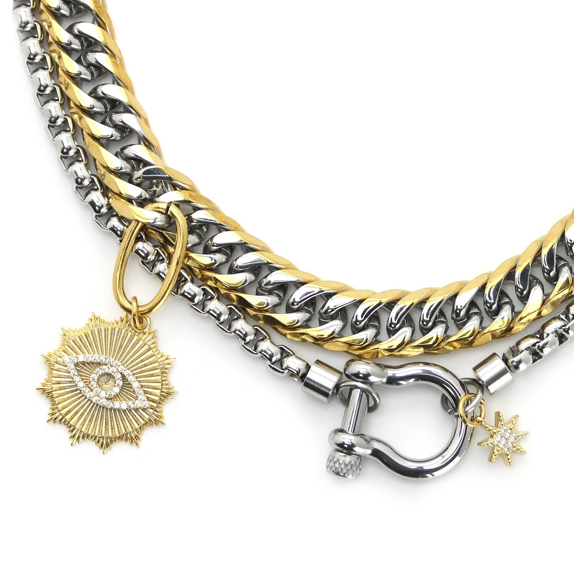 HERRADURA EYE LAYERED NECKLACE