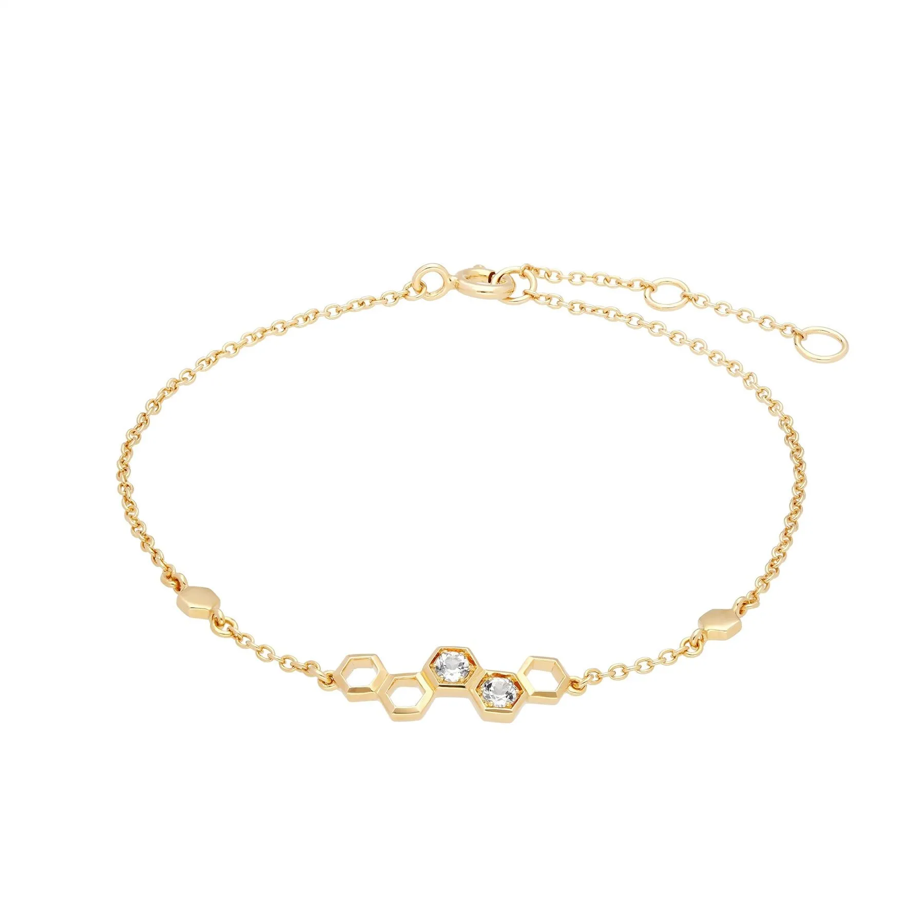 Honeycomb Topas Armband in 9ct Gelb Gold