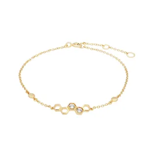Honeycomb Topas Armband in 9ct Gelb Gold