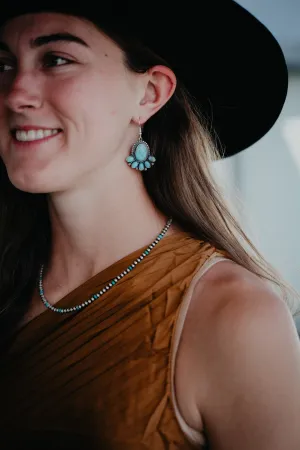 Hook Style Silver and Turquoise Drop Earring