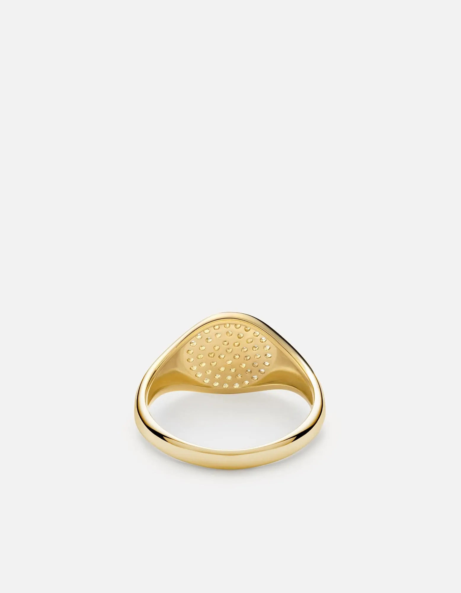 Horizon Signet Ring, 14k Gold Pavé