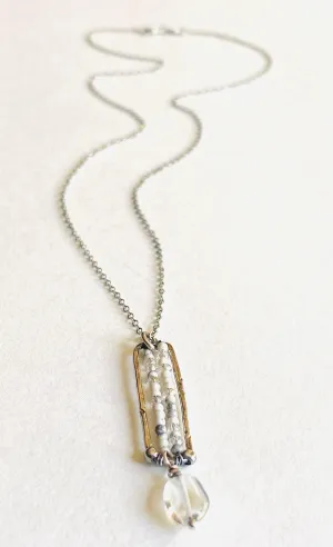 Howlite Beaded Necklace, White Gemstone Necklace, Howlite Necklace