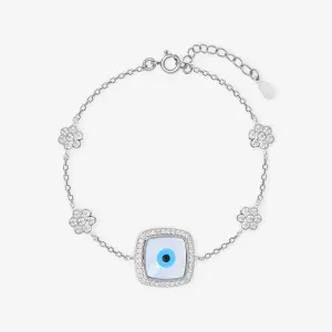 Huron Evil Eye Silver Bracelet