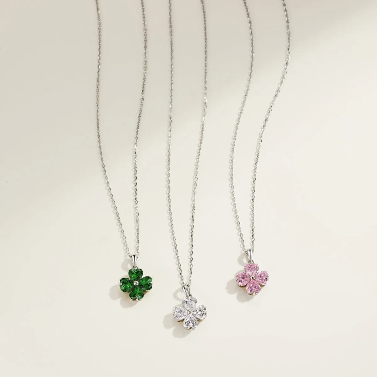 Iced Flora 3 Carat Heart Clover Necklace