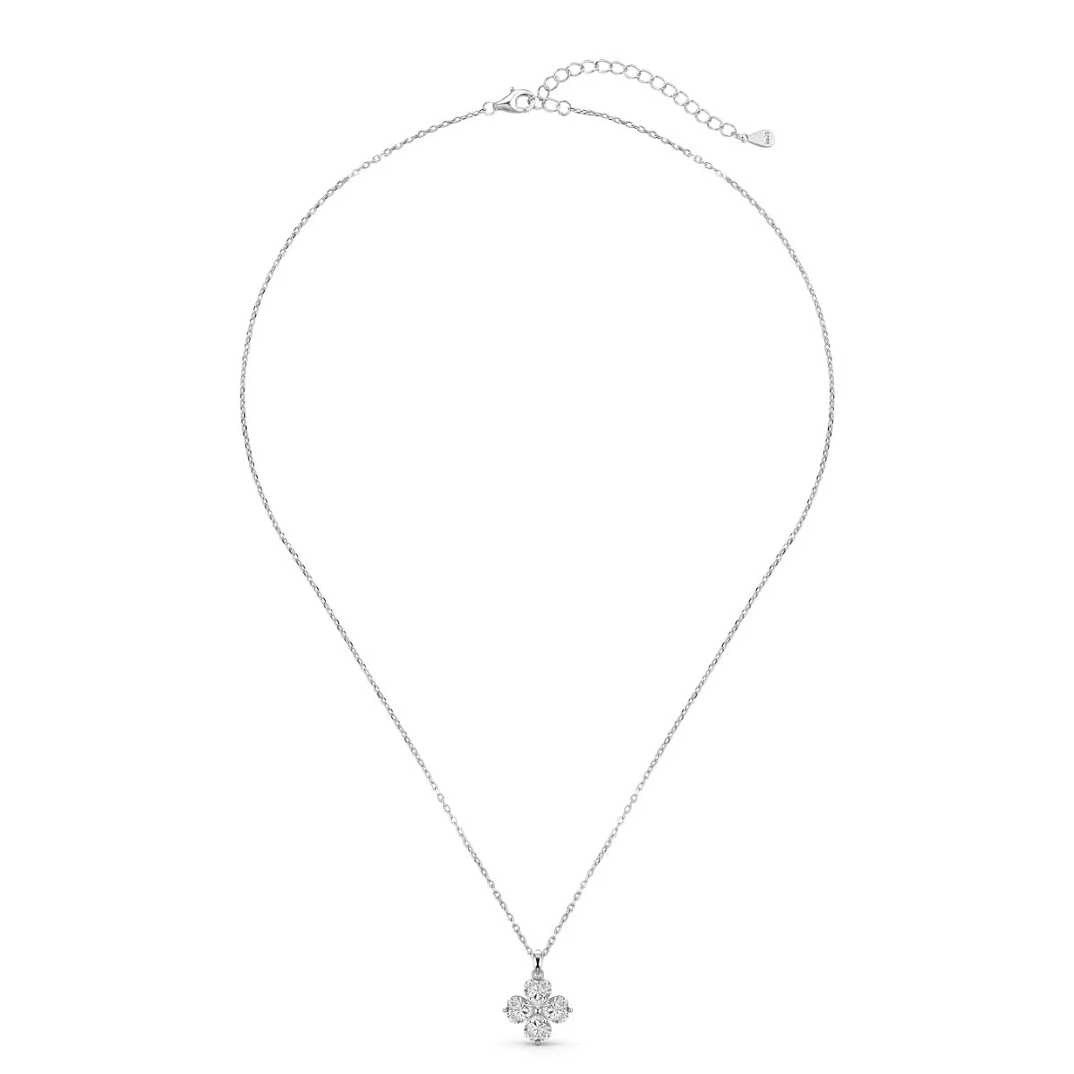 Iced Flora 3 Carat Heart Clover Necklace