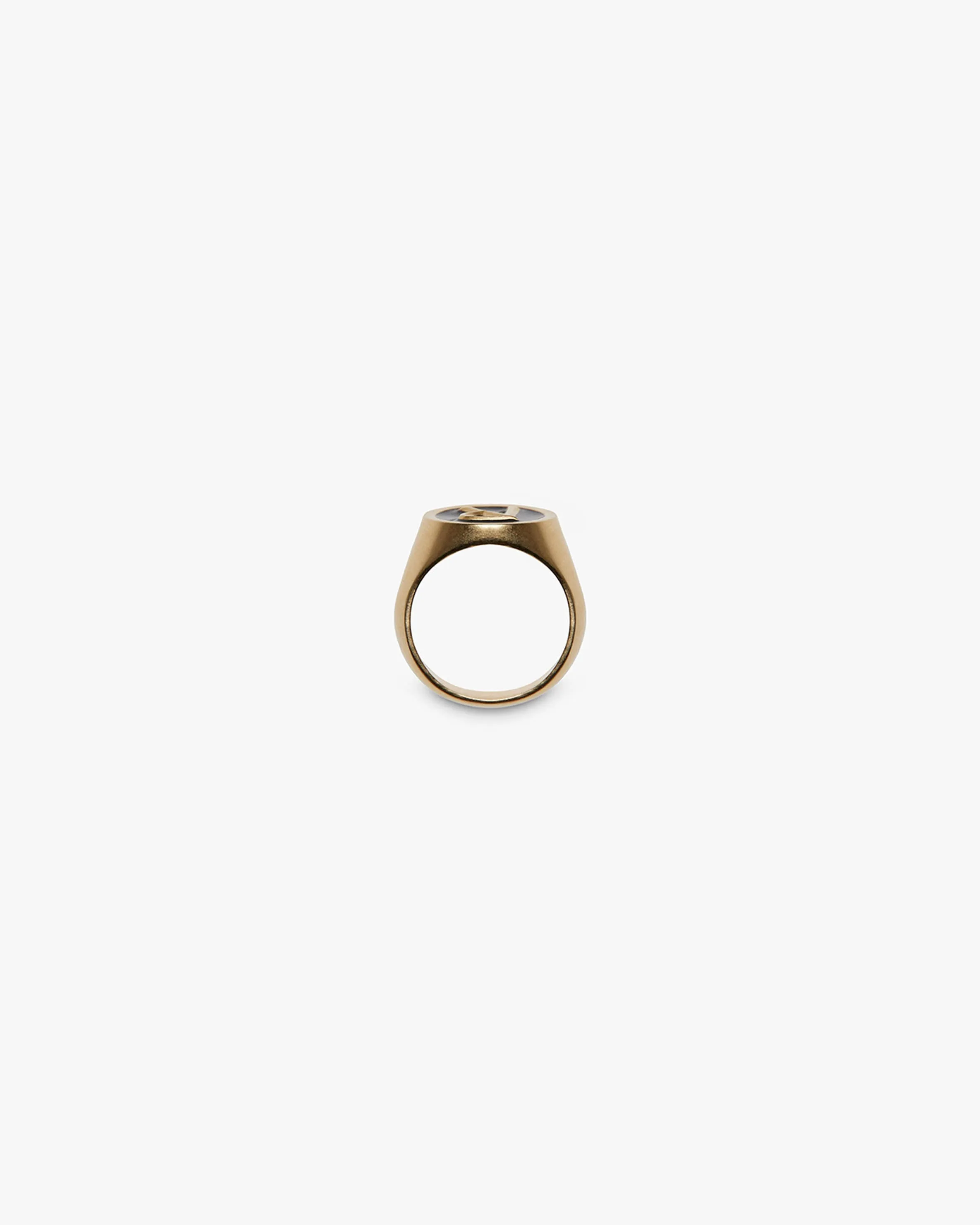 Initial Signet Ring - Brushed Gold
