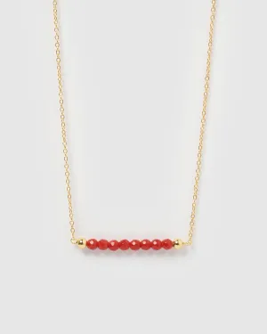 Izoa July Beaded Birthstone Necklace