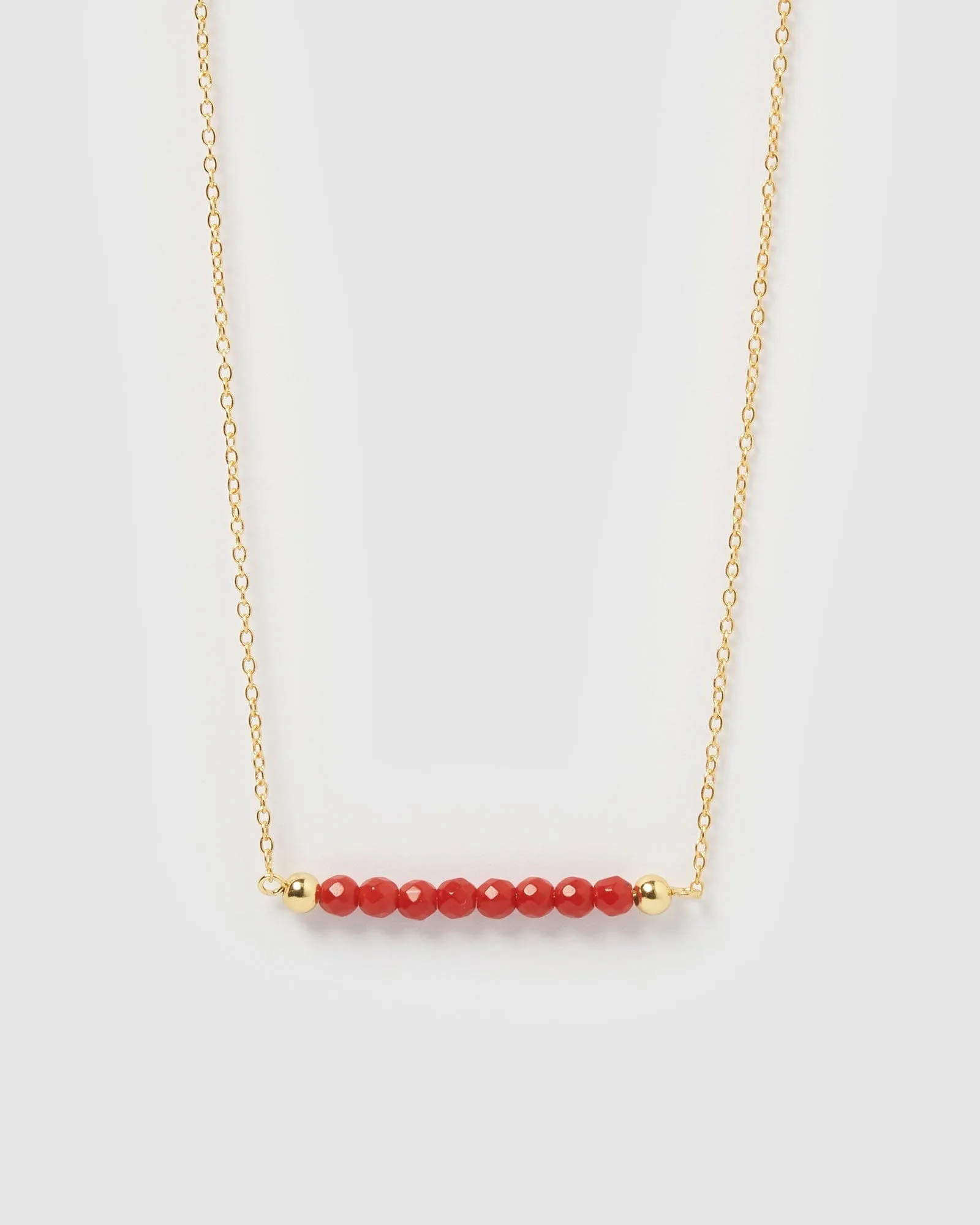 Izoa July Beaded Birthstone Necklace