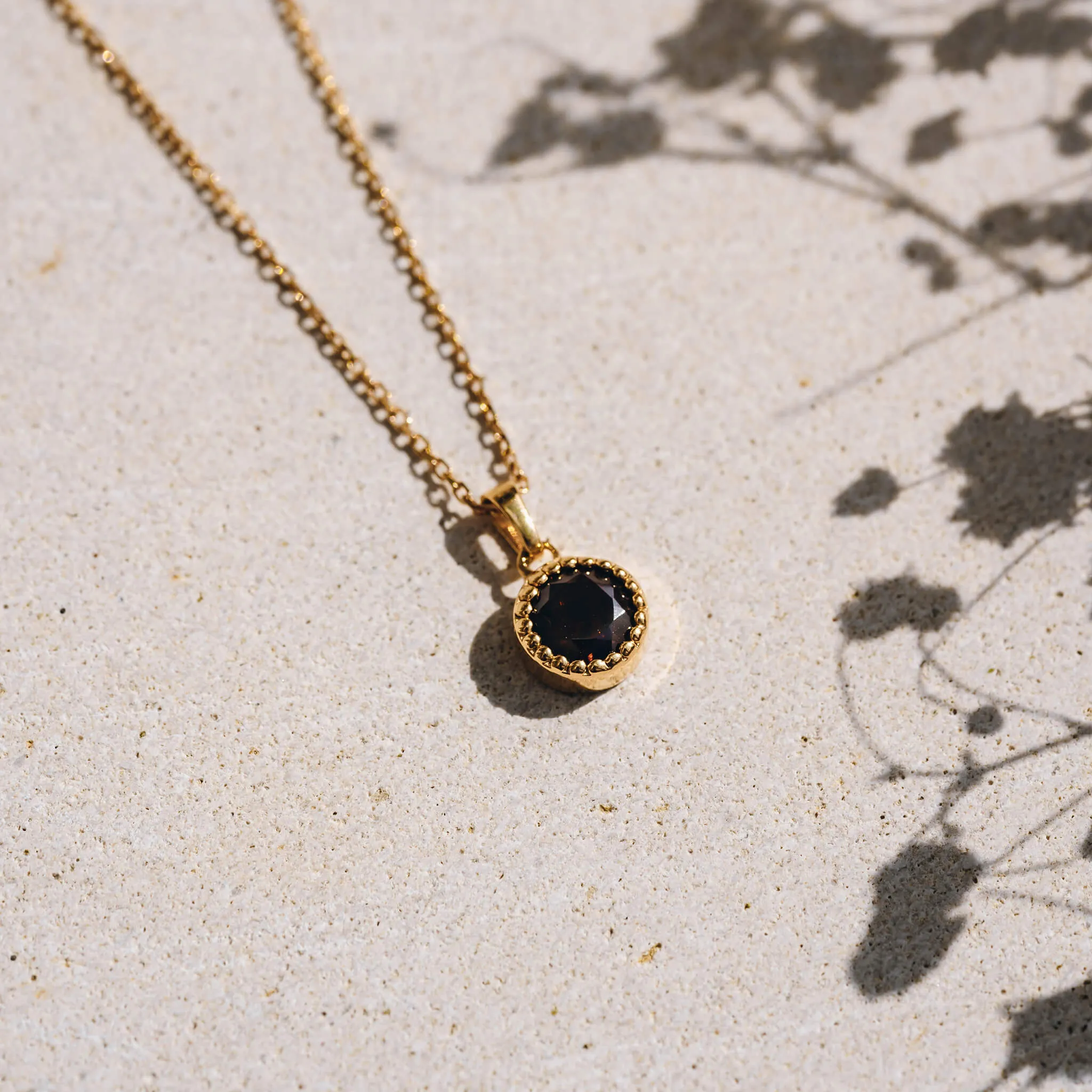 January Birthstone Necklace - Garnet
