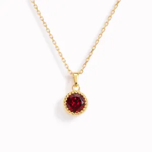 January Birthstone Necklace - Garnet