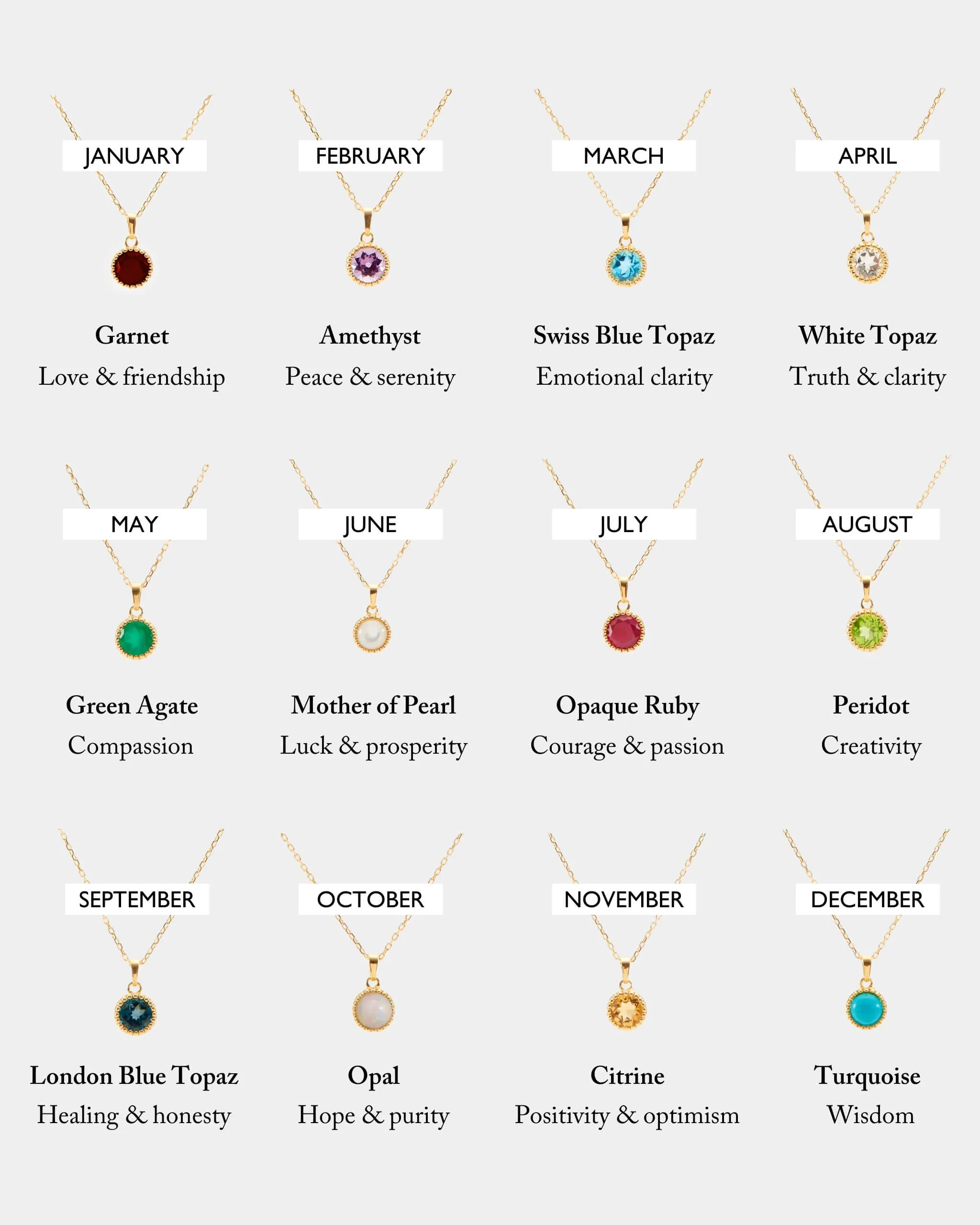 January Birthstone Necklace - Garnet