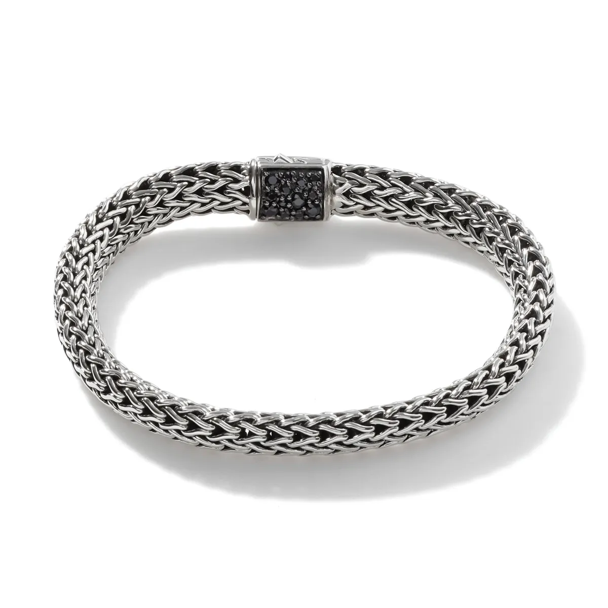 John Hardy Classic Chain Silver Small Reversible 6.5mm Bracelet Black Sapphire & Citrine