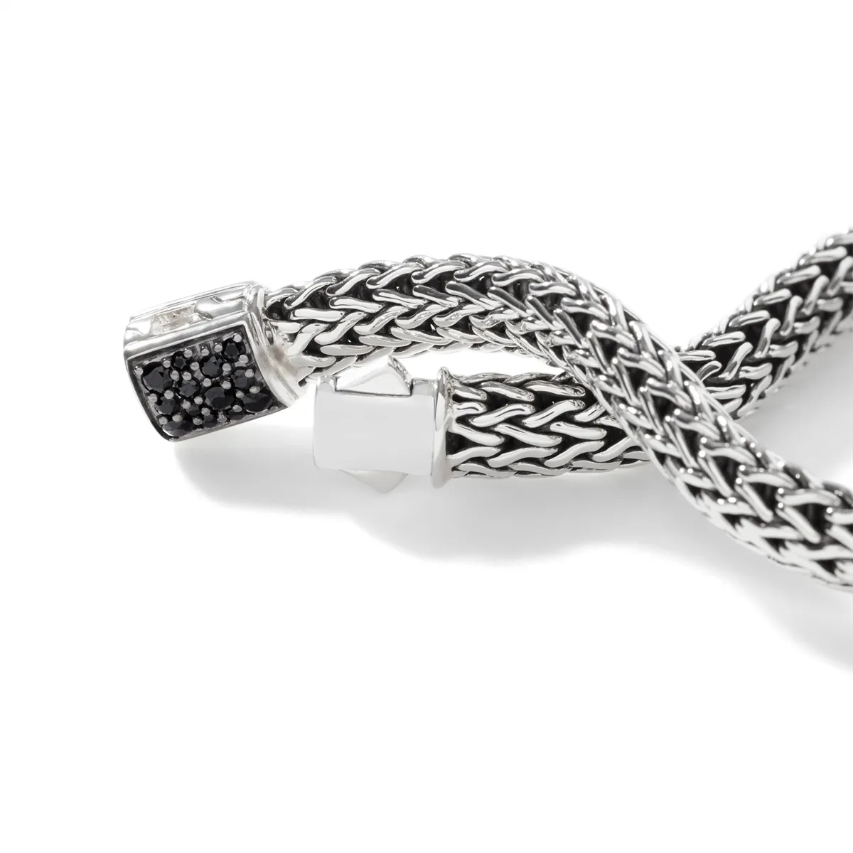 John Hardy Classic Chain Silver Small Reversible 6.5mm Bracelet Black Sapphire & Citrine