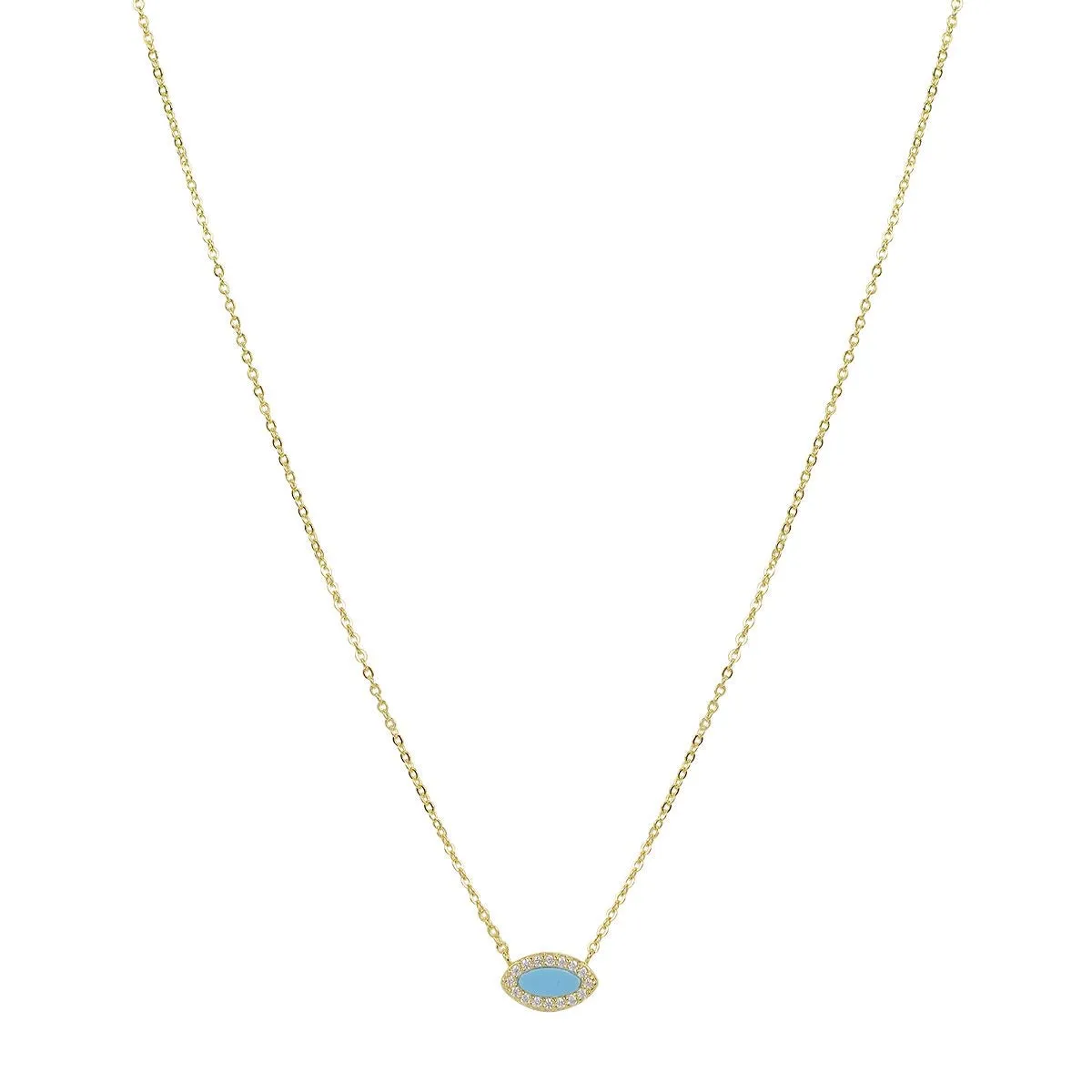 KALANI TURQUOISE EVIL EYE GOLD NECKLACE