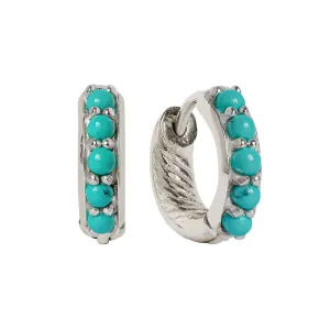 Kali Huggie Hoops - Turquoise
