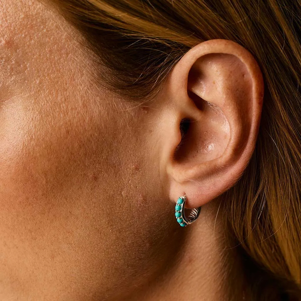 Kali Huggie Hoops - Turquoise