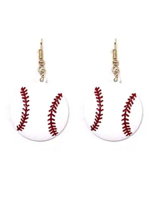 KE8626 Baseball Dangle Earrings