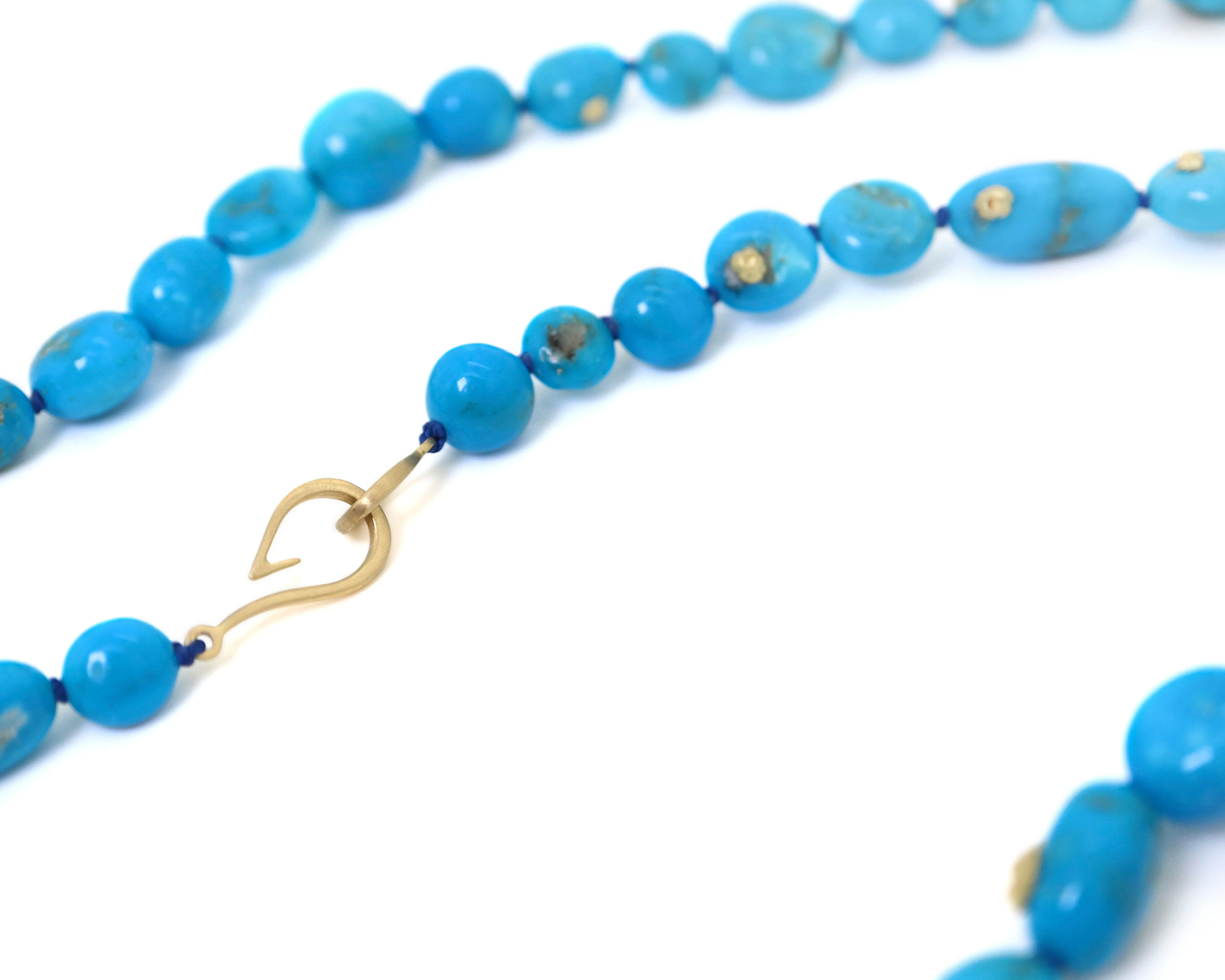 Kelpie's Treasure Kingman Turquoise Ruthie B. Necklace with Barnacles