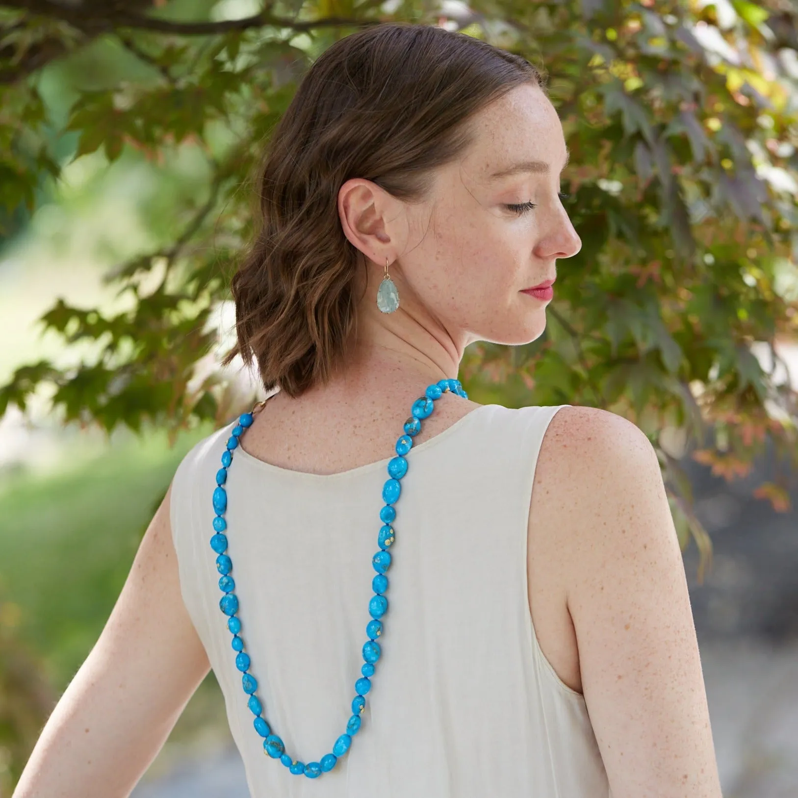 Kelpie's Treasure Kingman Turquoise Ruthie B. Necklace with Barnacles