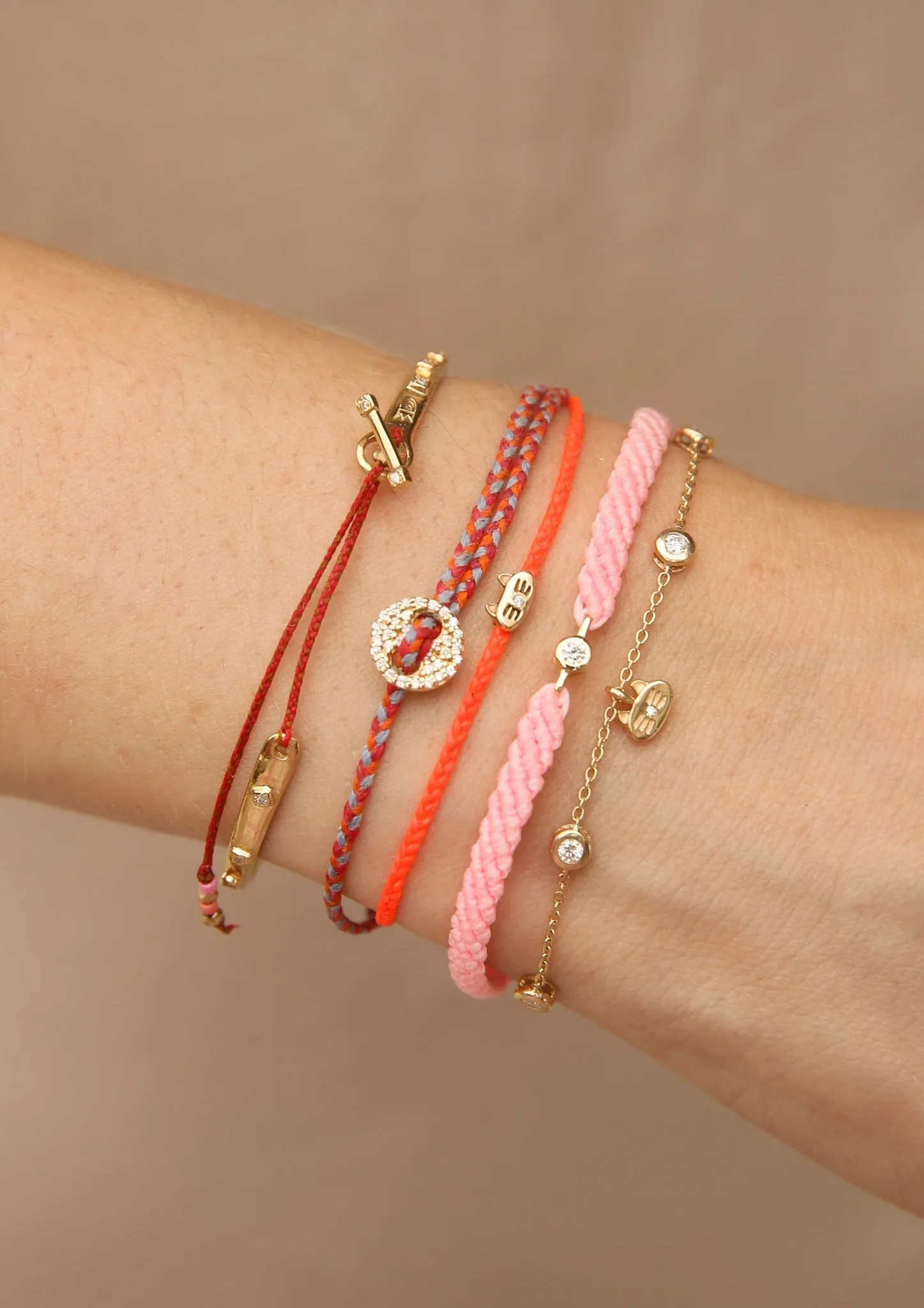 Kitty Charm and Gemstone Bezel Station Bracelet