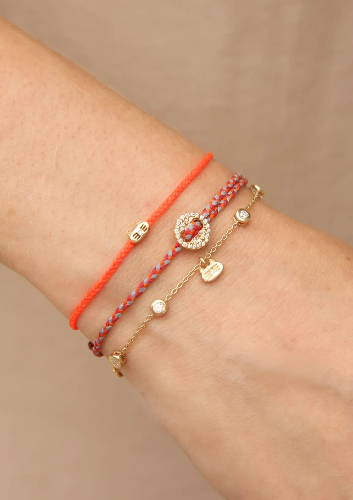 Kitty Charm and Gemstone Bezel Station Bracelet