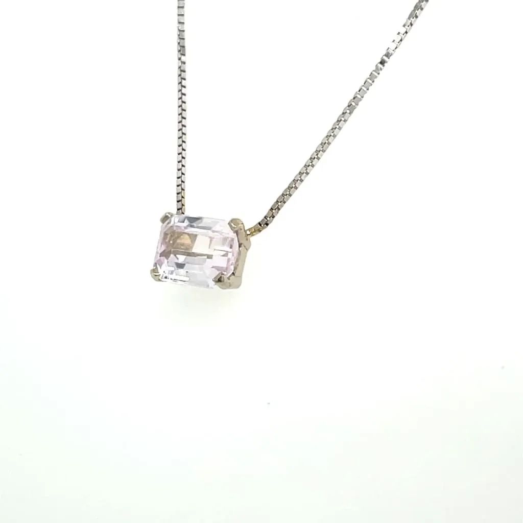 Kunzite Necklace 14k White Gold at Regard Jewelry in Austin, Texas