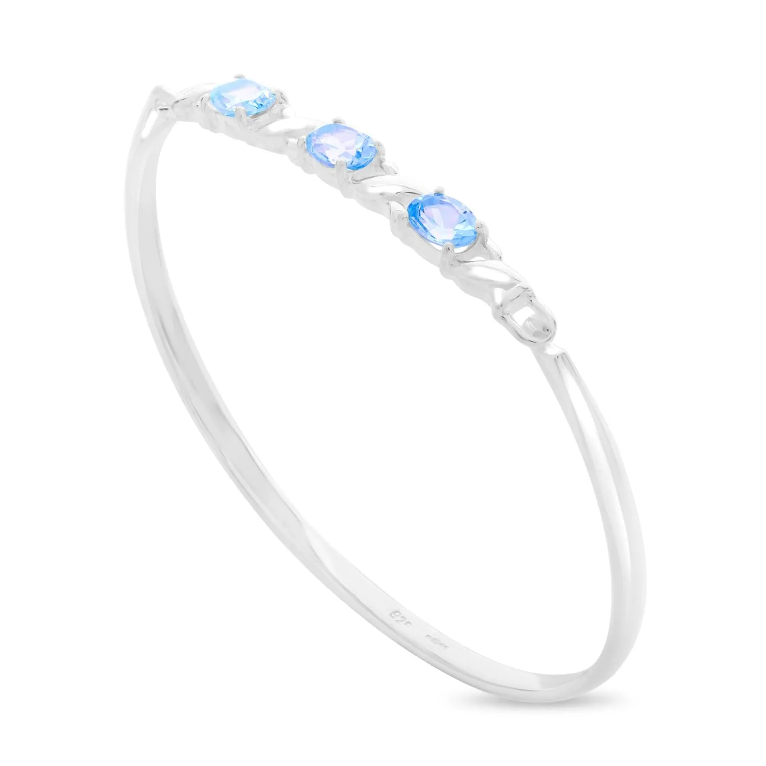 Ladies' Blue Topaz Bangle in Silver