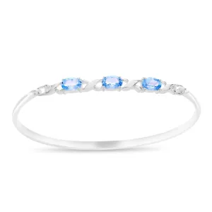 Ladies' Blue Topaz Bangle in Silver