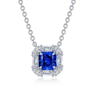 Lafonn Fancy Lab-Grown Sapphire Halo Necklace