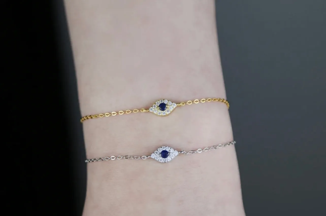 Large Zircon Evil Eye Bracelet