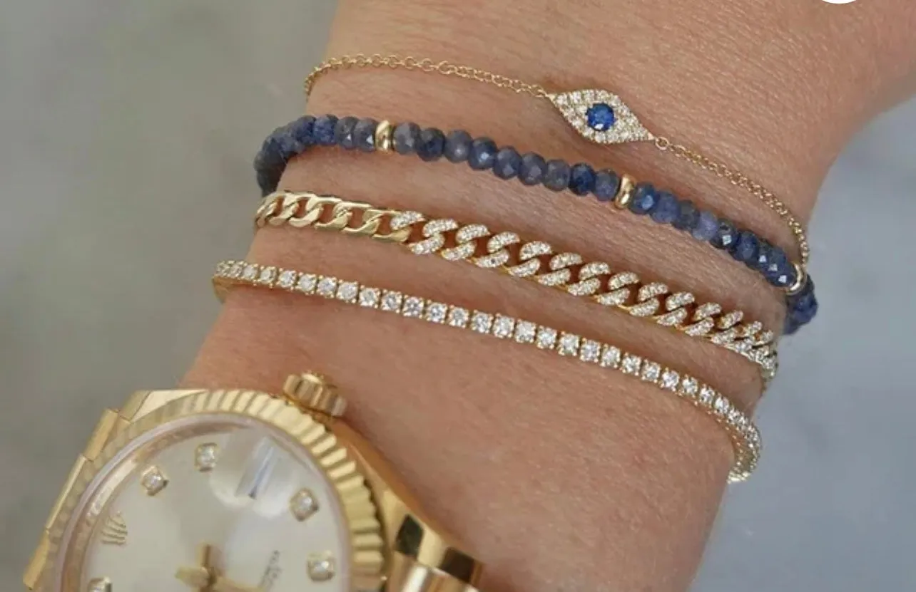 Large Zircon Evil Eye Bracelet