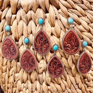 Leather Stamped Earrings