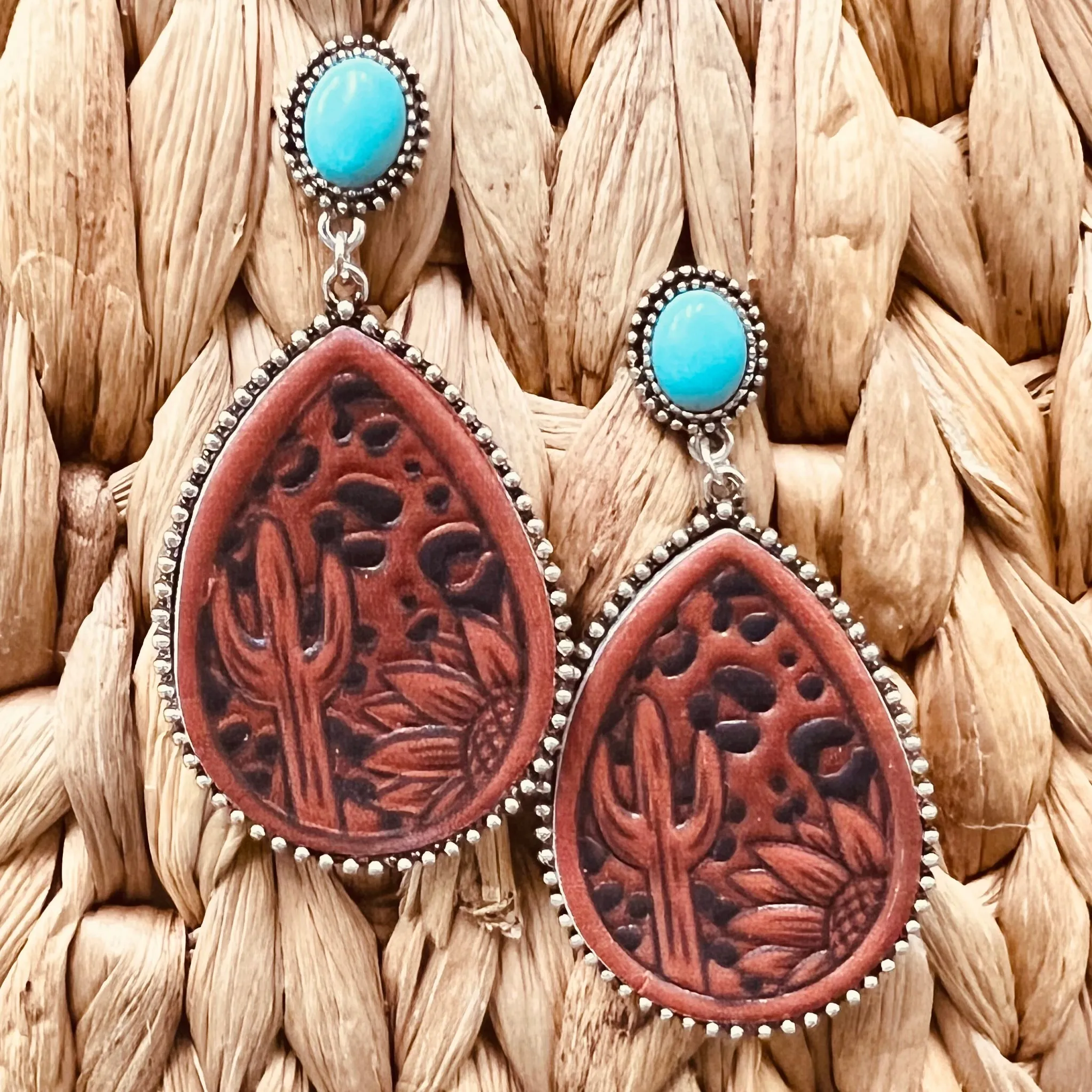 Leather Stamped Earrings
