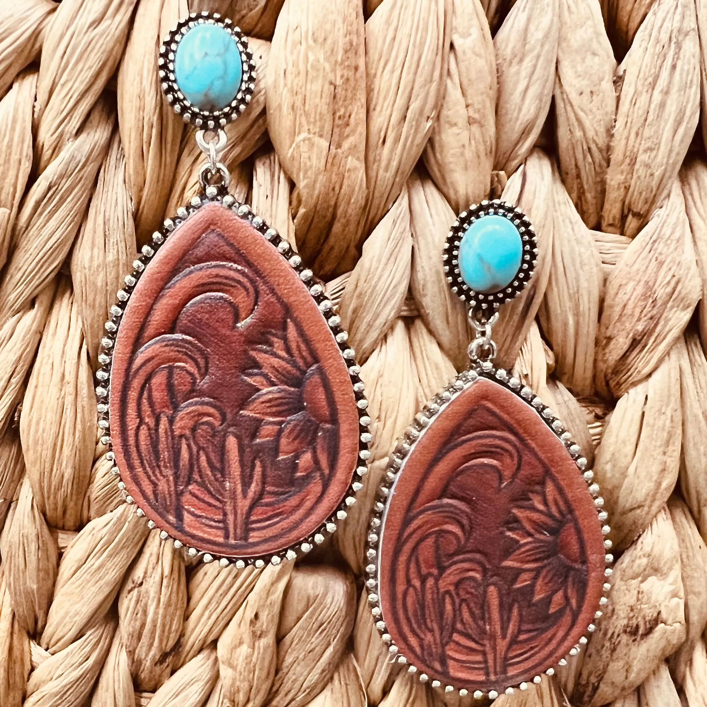 Leather Stamped Earrings