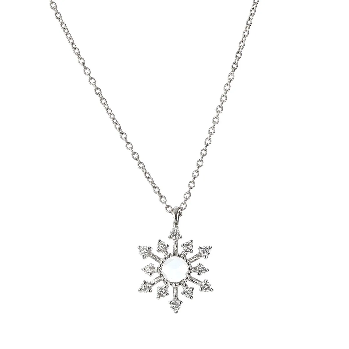 Leena Rose Cut Diamond White Gold Necklace