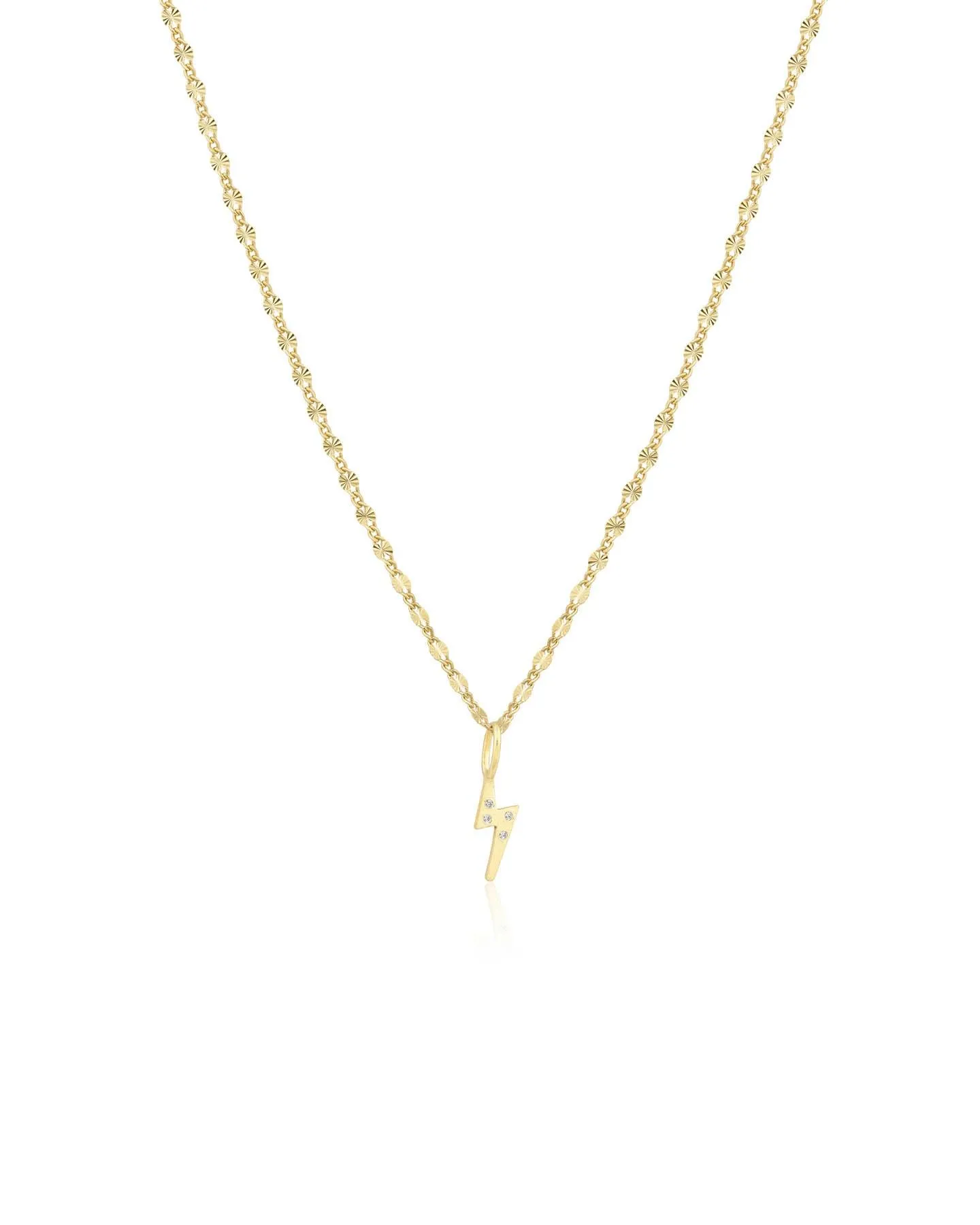 Lightnight Bolt Stamp Chain Necklace